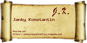 Janky Konstantin névjegykártya